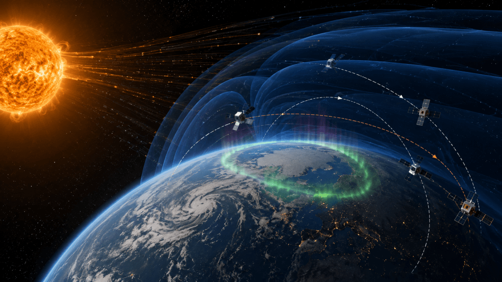 Badai geomagnetik dapat meningkatkan kepadatan termosfer dan memengaruhi satelit